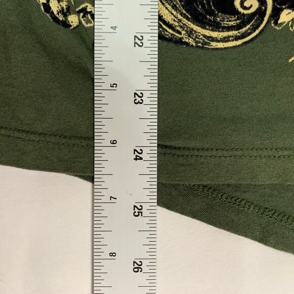 Rock and Republic S Olive Flocked Velvet Cheetah Tshirt Y2K 90s Goth - Picture 7 of 9